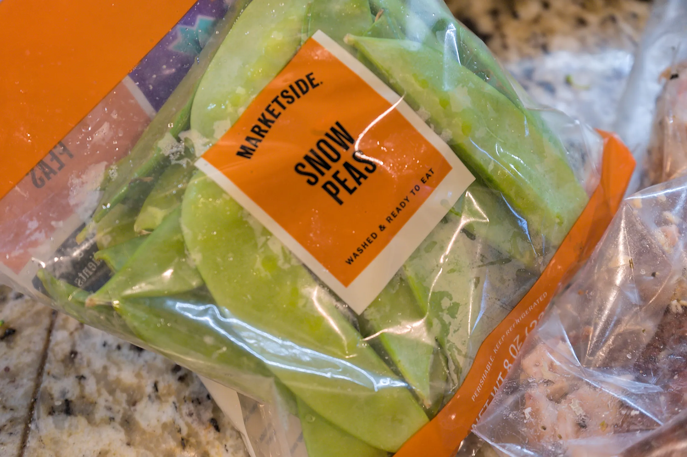 A bag of snow peas
