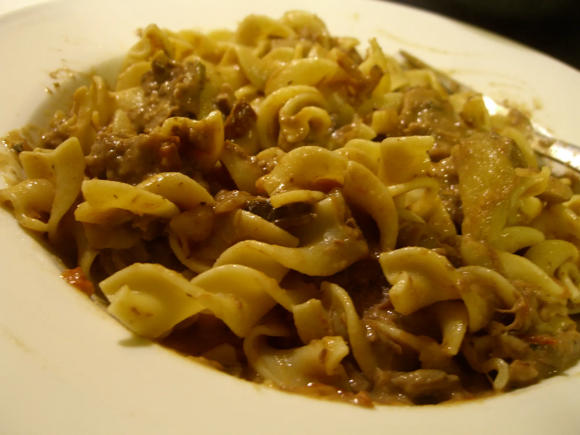 Beef Stroganoff with pasta