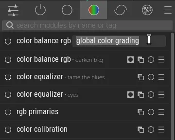 renaming a module in the module list