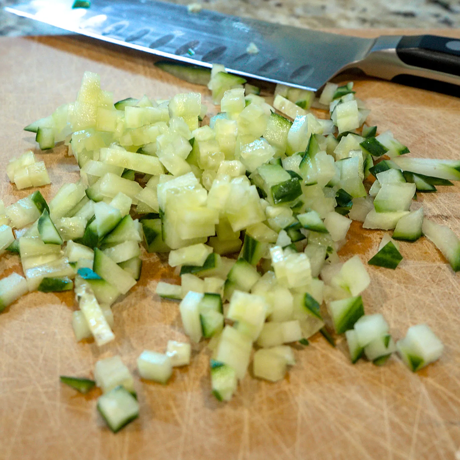 Chopped cucumber