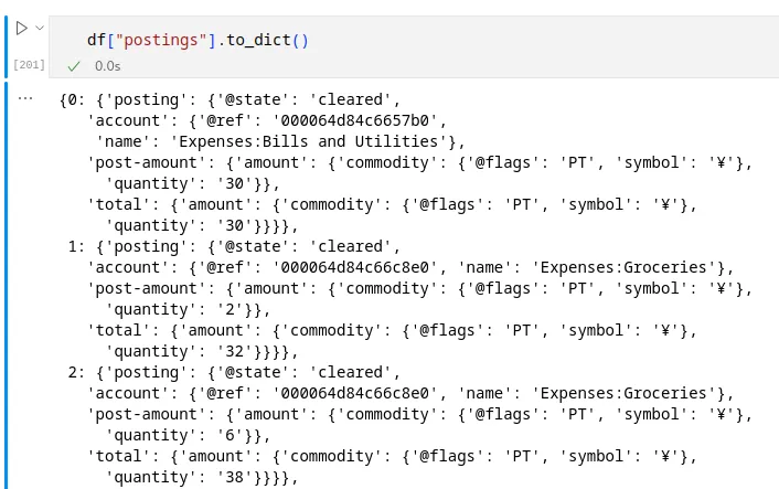 A screenshot of VS Code showing how horrible the imported data looks