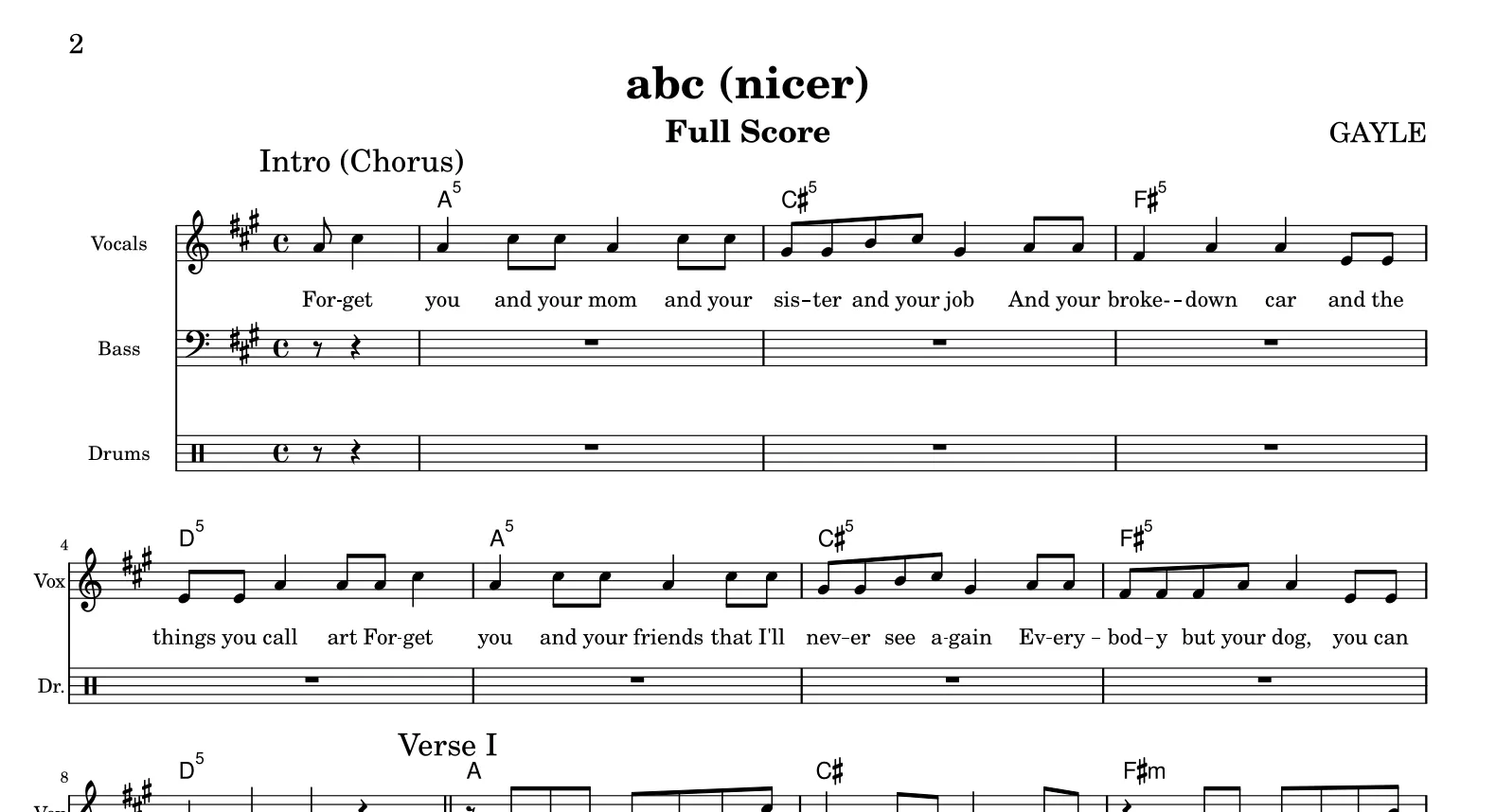 A screenshot of a transcription I did for my students’ band project