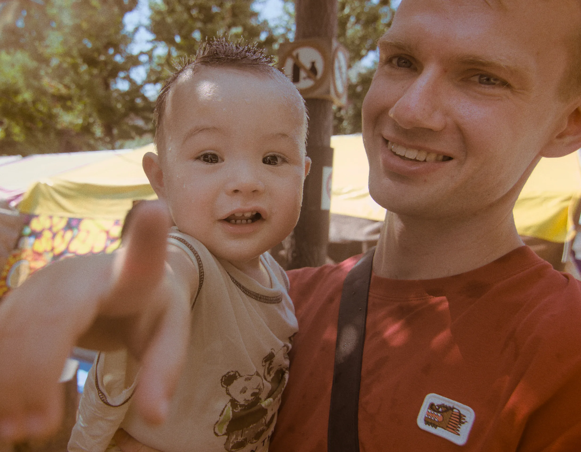 Me and my son, sepia version